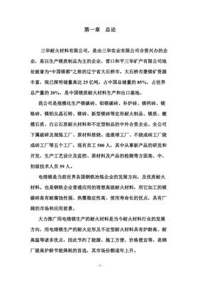 年產(chǎn)六萬噸電熔鎂生產(chǎn)線可研報告